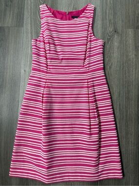 Tommy Hilfiger Women's A-Line Pink & White Stripe Sleeveless Dress Size 8